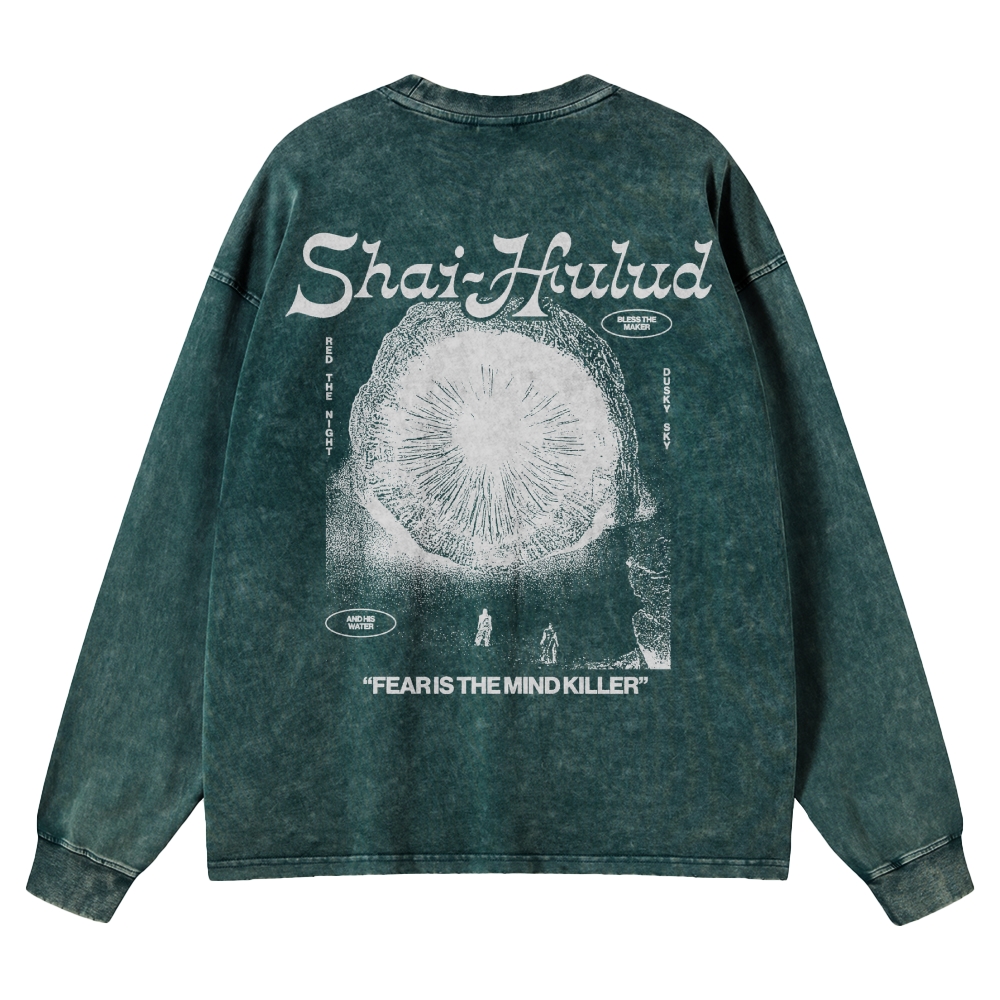 Fear Is the Mind Killer Sci-Fi Washed Long-Sleeved T-Shirt
