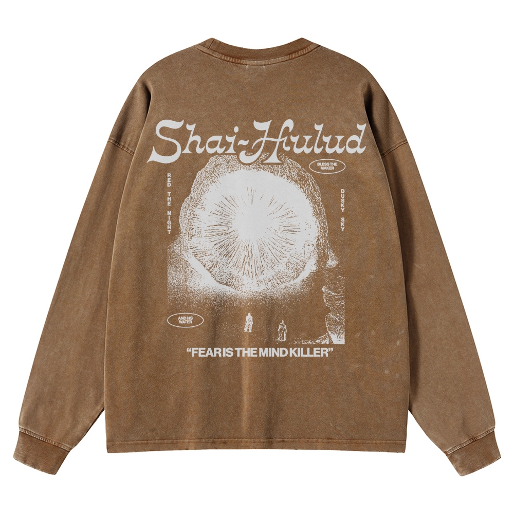 Fear Is the Mind Killer Sci-Fi Washed Long-Sleeved T-Shirt