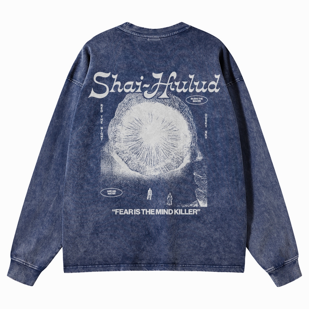 Fear Is the Mind Killer Sci-Fi Washed Long-Sleeved T-Shirt