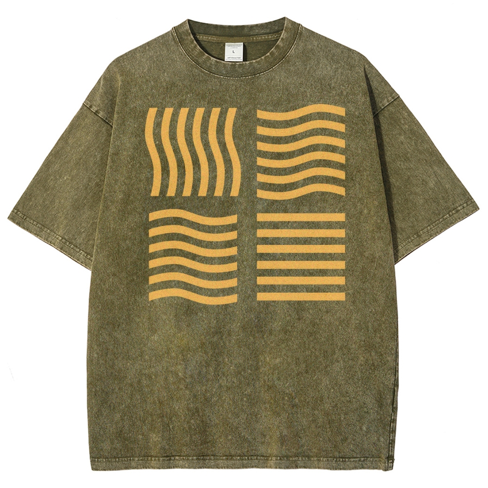 Abstract Optical Perception Washed T-Shirt 