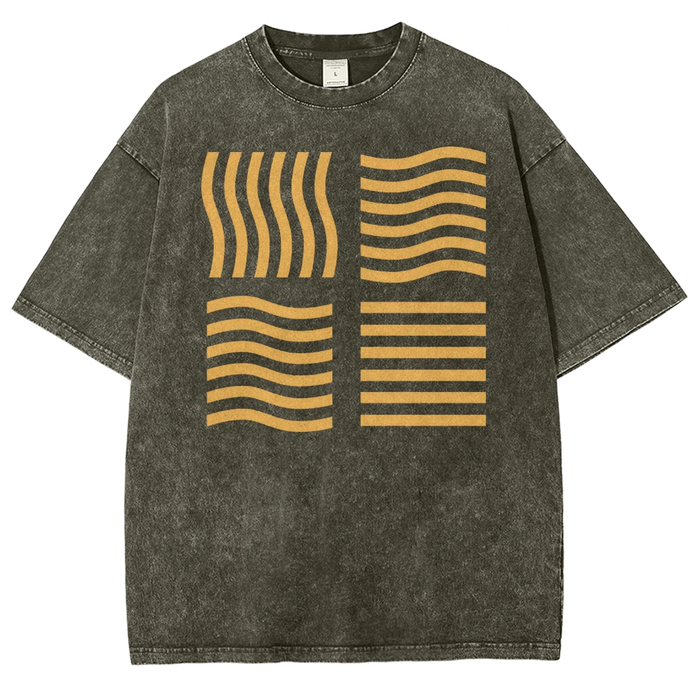 Abstract Optical Perception Washed T-Shirt 