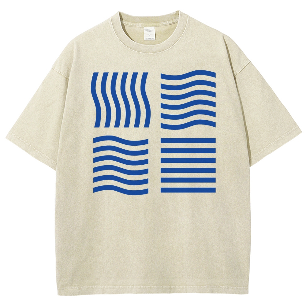 Abstract Optical Perception Washed T-Shirt 