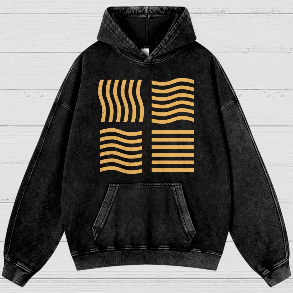 Abstract Optical Perception Washed Hoodies 
