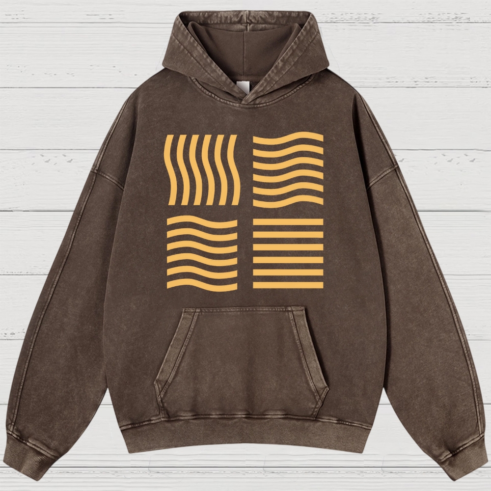 Abstract Optical Perception Washed Hoodies 