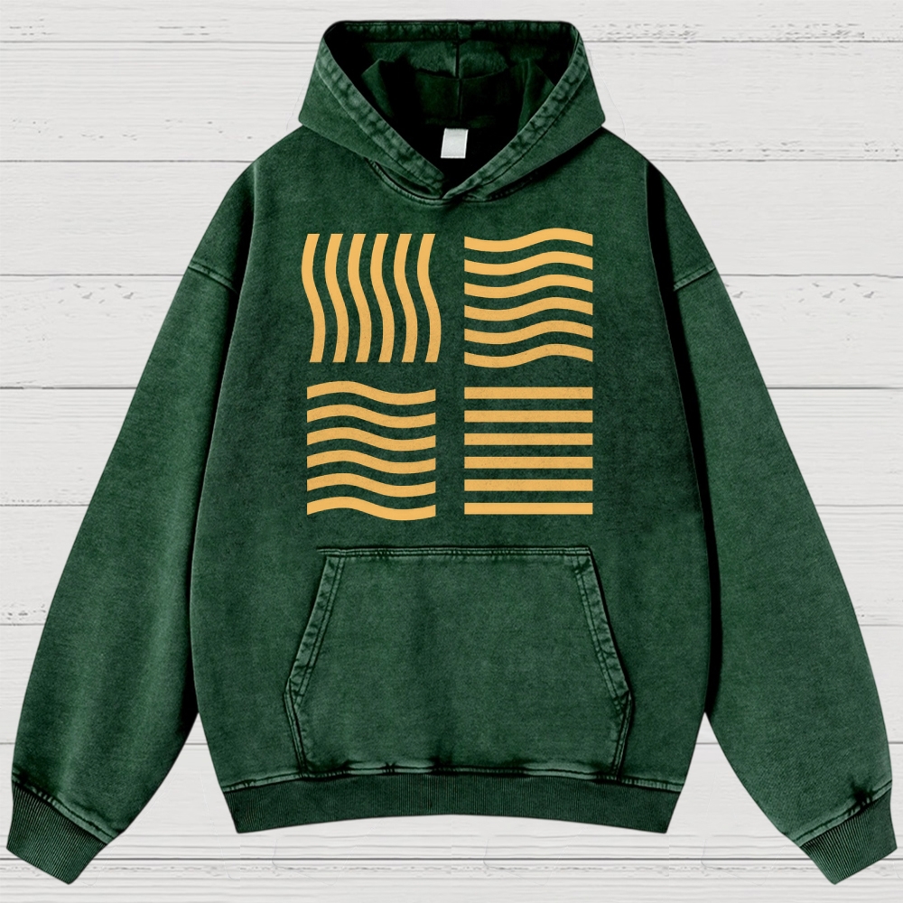 Abstract Optical Perception Washed Hoodies 