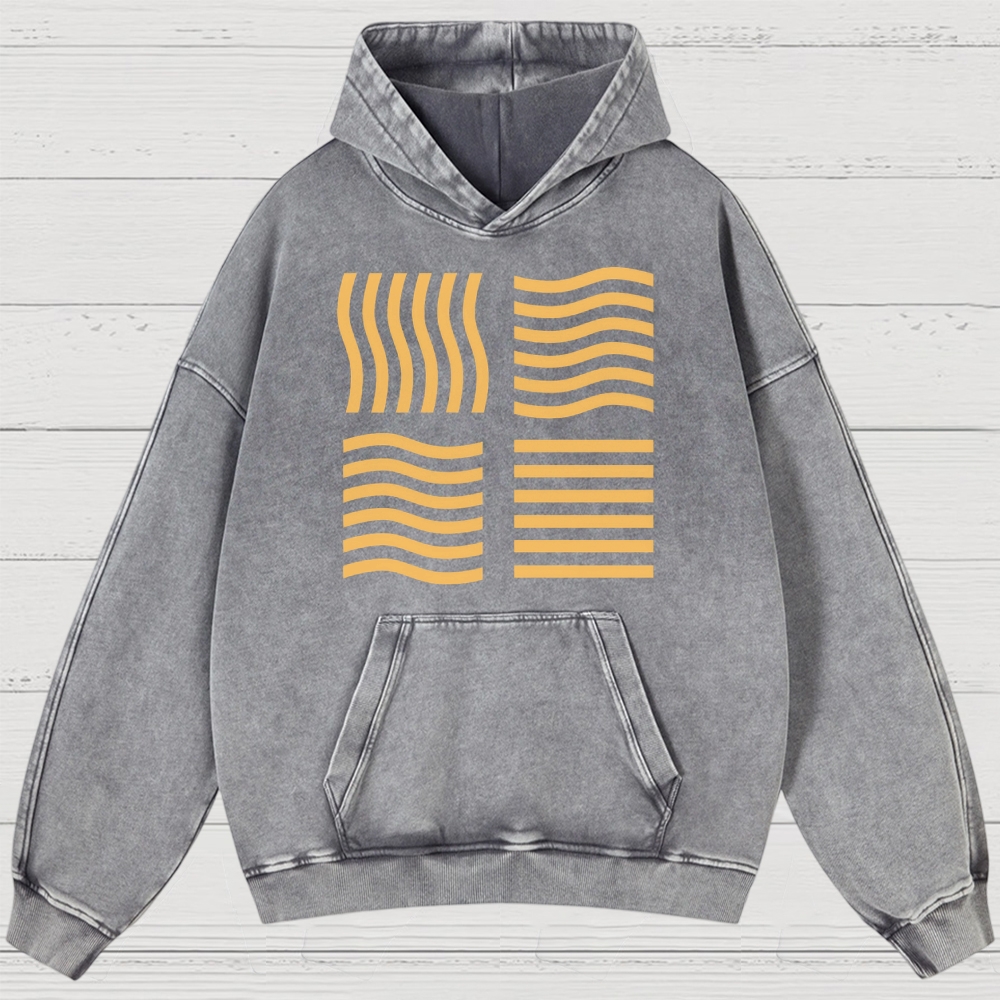 Abstract Optical Perception Washed Hoodies 