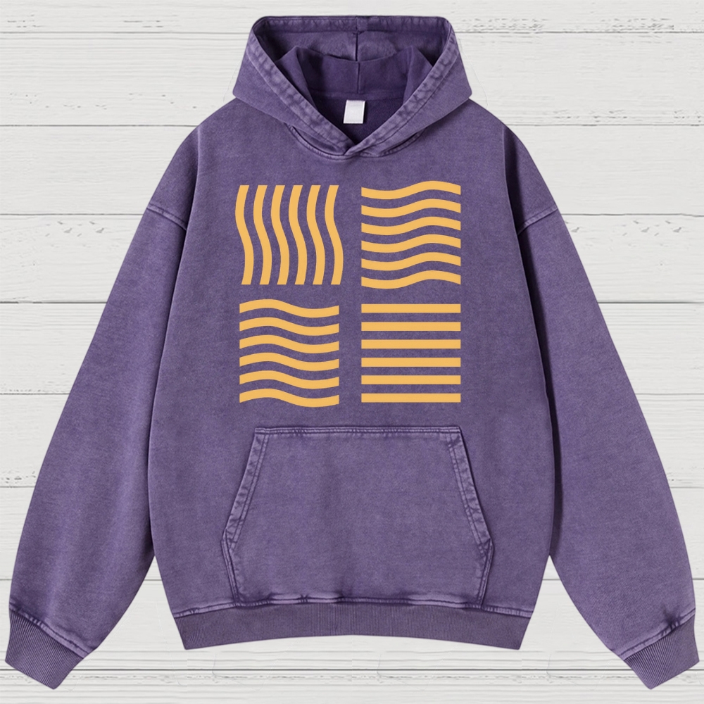 Abstract Optical Perception Washed Hoodies 