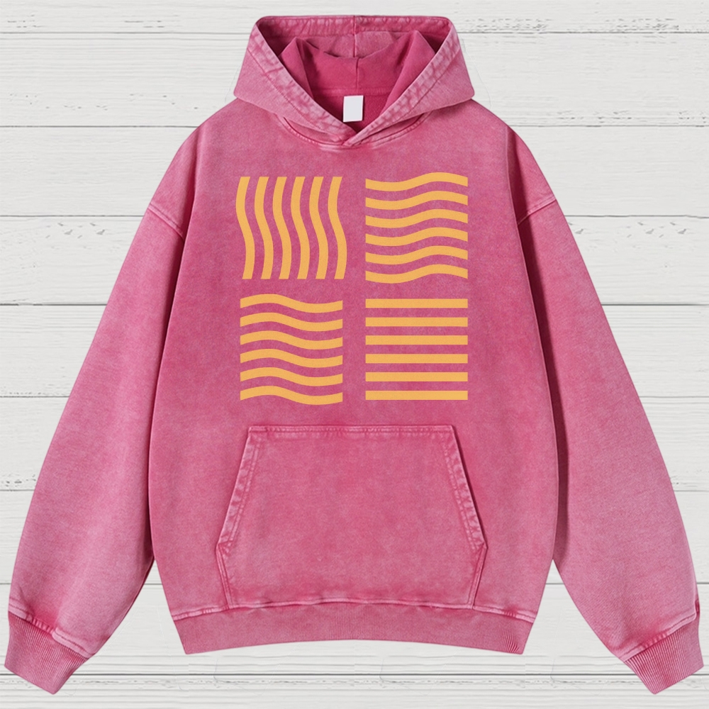 Abstract Optical Perception Washed Hoodies 