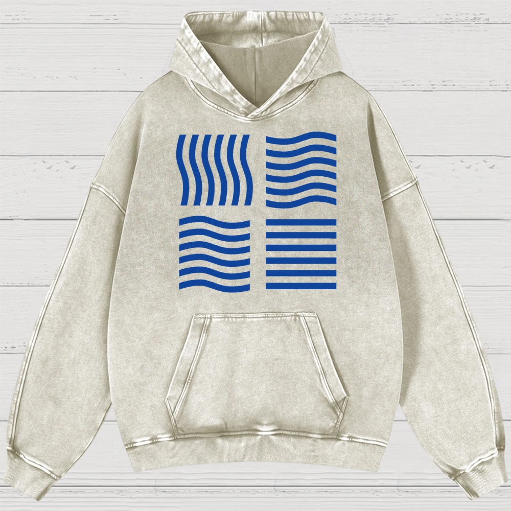 Abstract Optical Perception Washed Hoodies 