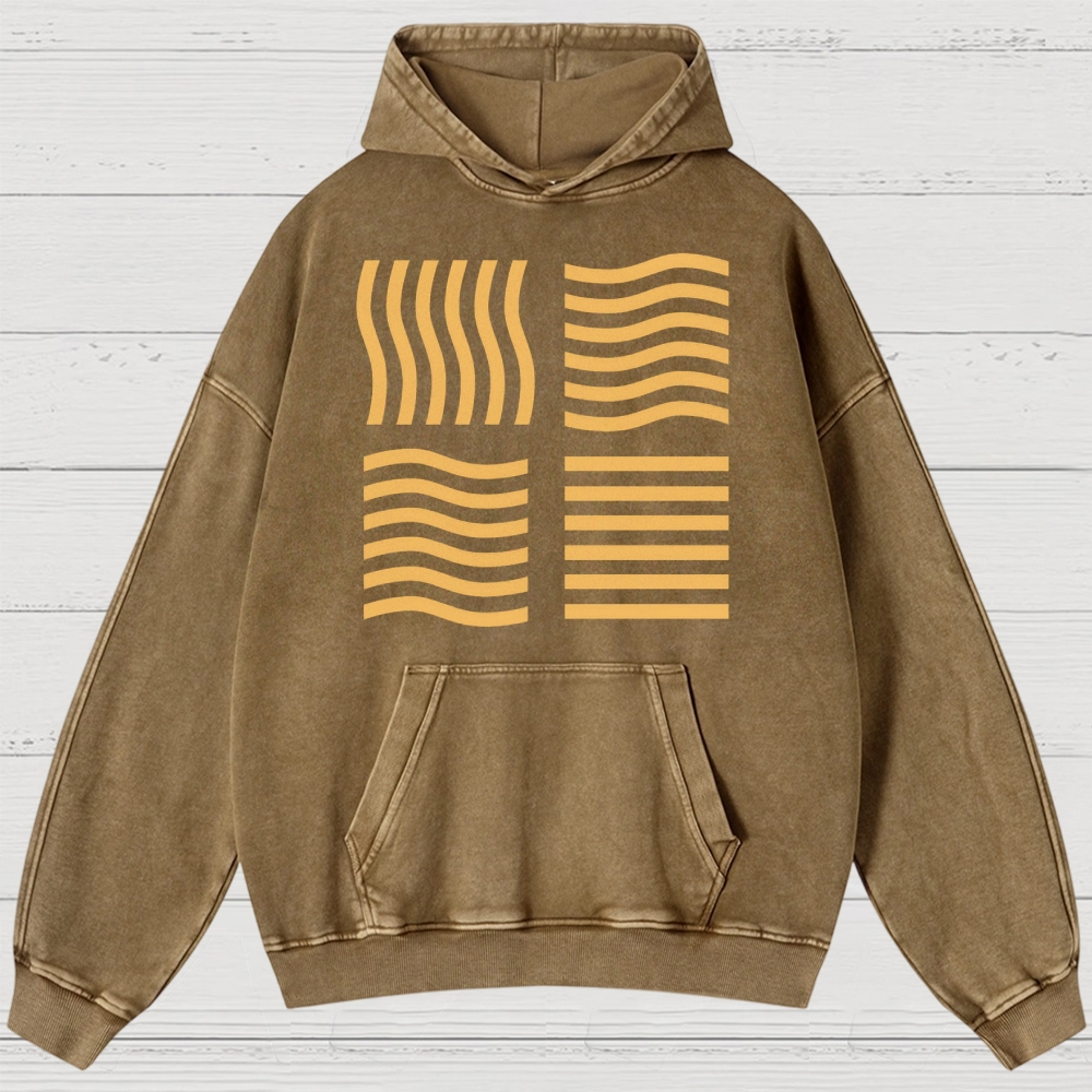 Abstract Optical Perception Washed Hoodies 
