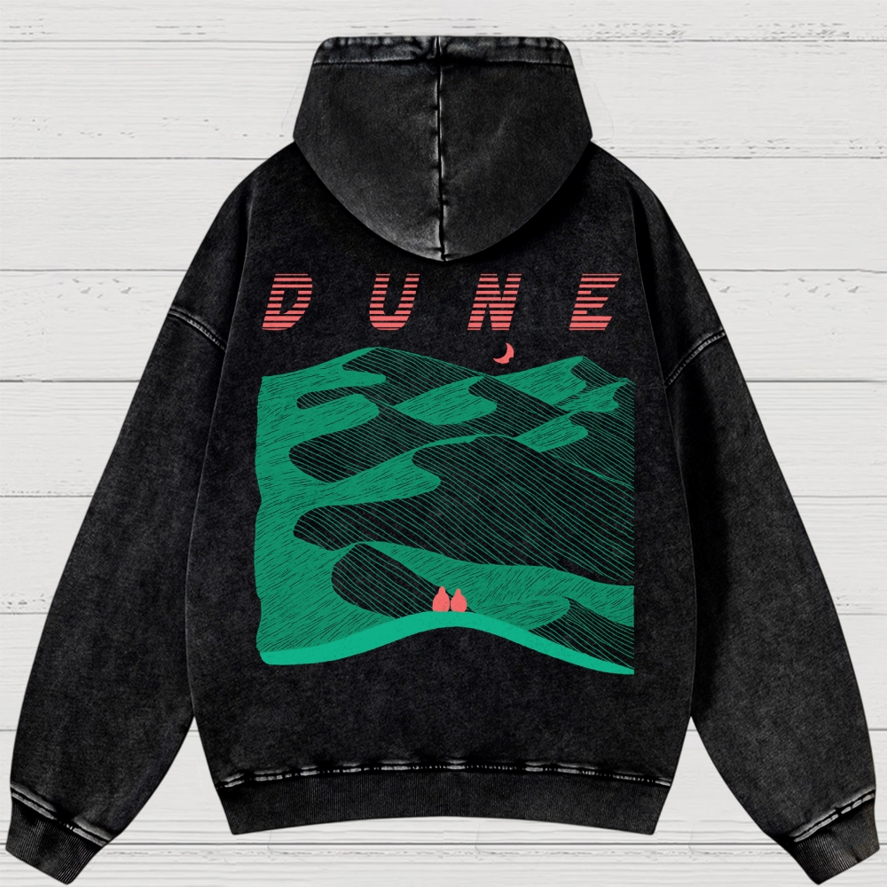 Desert Planet Red Moon Washed Hoodies 