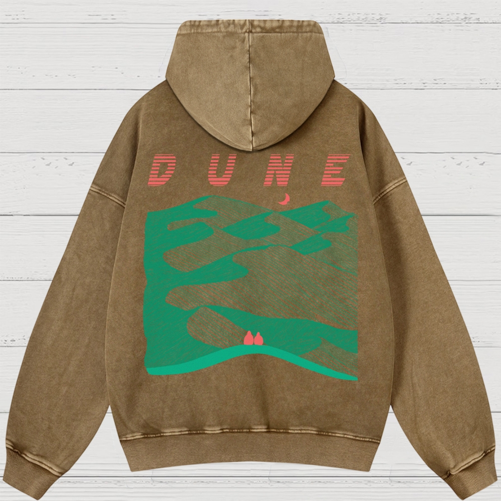 Desert Planet Red Moon Washed Hoodies 