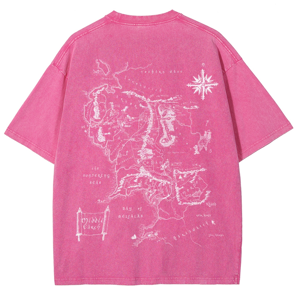 Fantasy Realm Map Washed T-Shirt 
