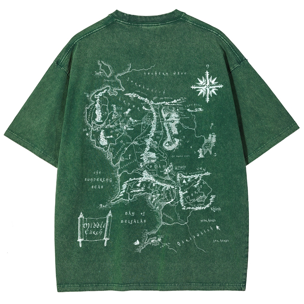 Fantasy Realm Map Washed T-Shirt 