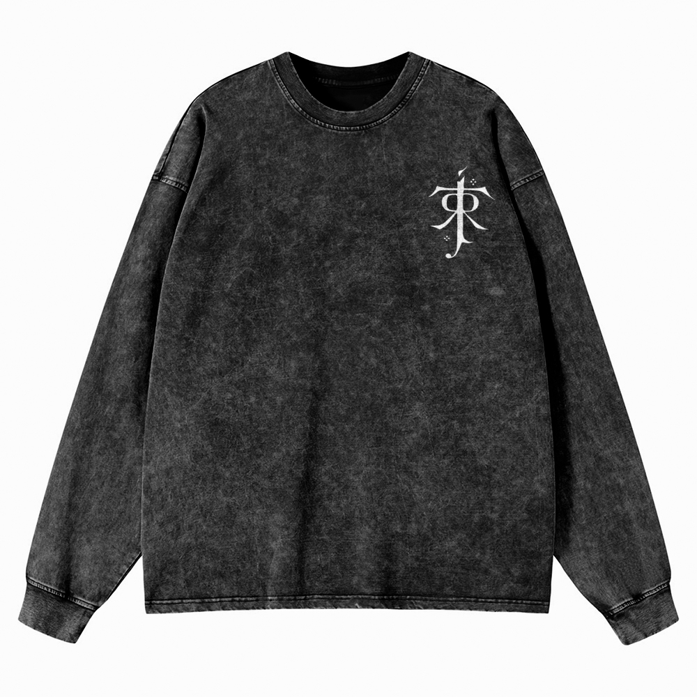 Fantasy Realm Map Washed Long-Sleeved T-Shirt 