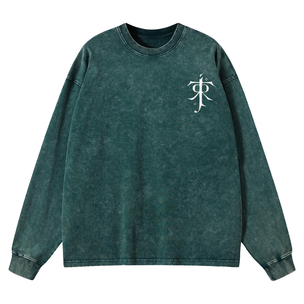 Fantasy Realm Map Washed Long-Sleeved T-Shirt 