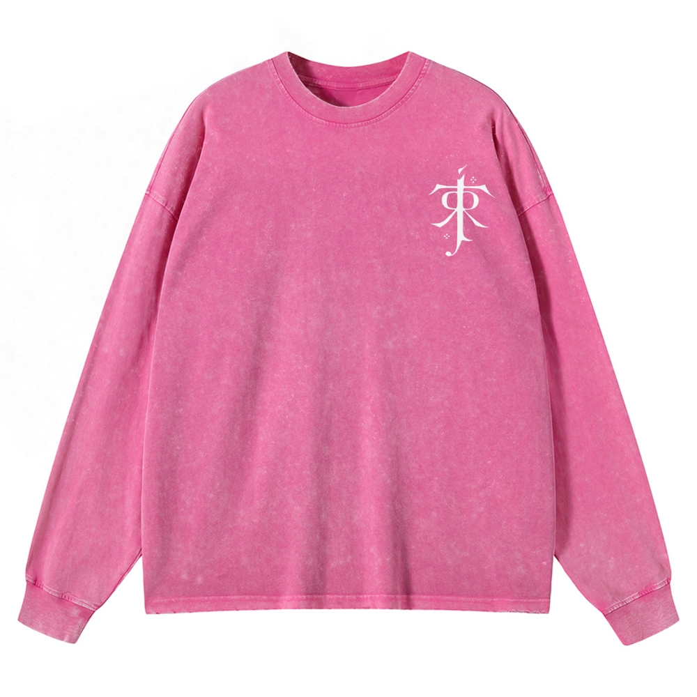 Fantasy Realm Map Washed Long-Sleeved T-Shirt 