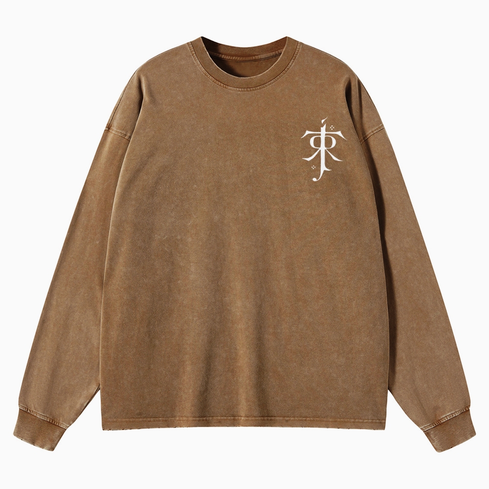 Fantasy Realm Map Washed Long-Sleeved T-Shirt 