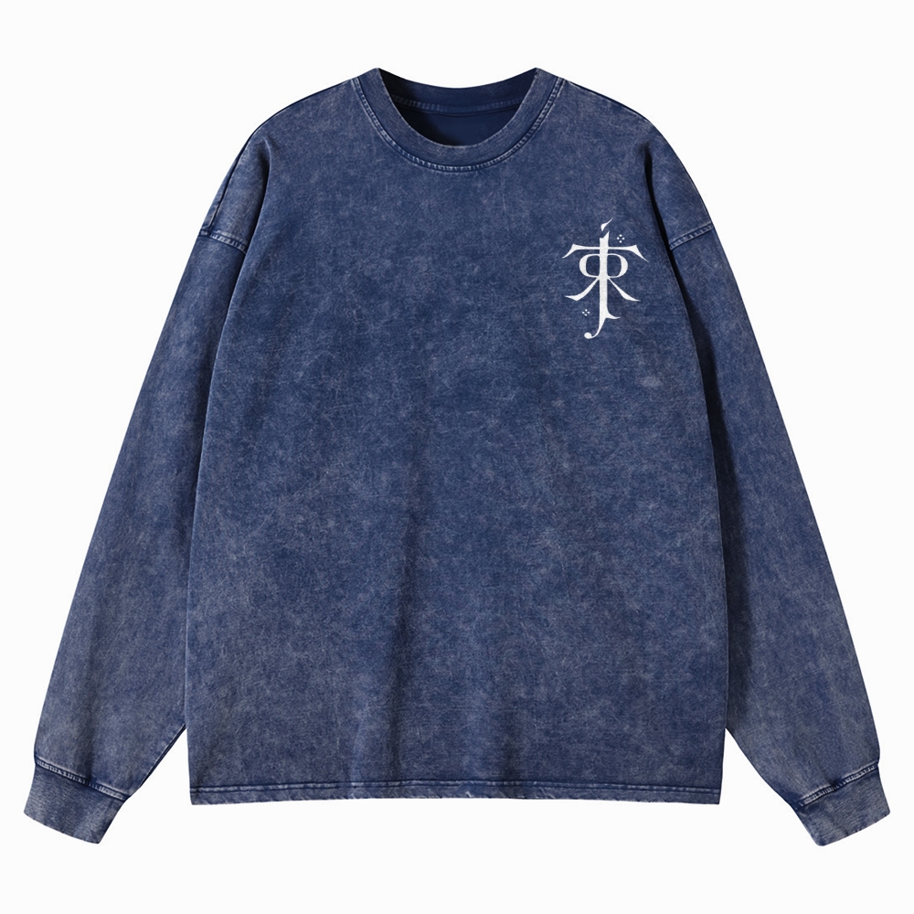 Fantasy Realm Map Washed Long-Sleeved T-Shirt 