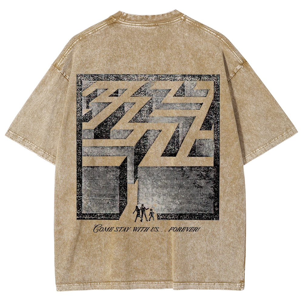 Overlook Hotel Maze & Retro Graphic Washed T-Shirt