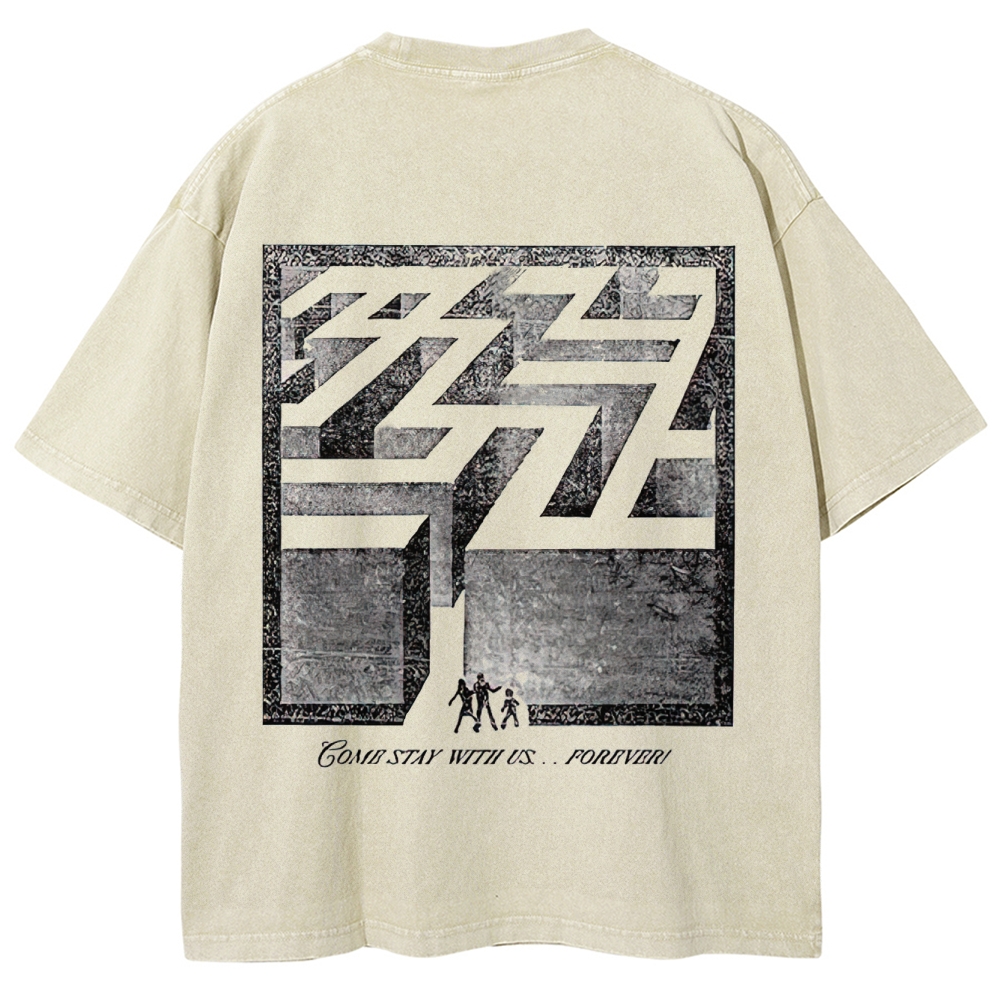 Overlook Hotel Maze & Retro Graphic Washed T-Shirt