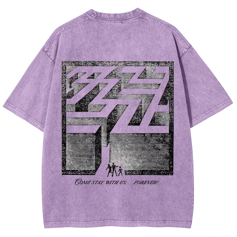 Overlook Hotel Maze & Retro Graphic Washed T-Shirt
