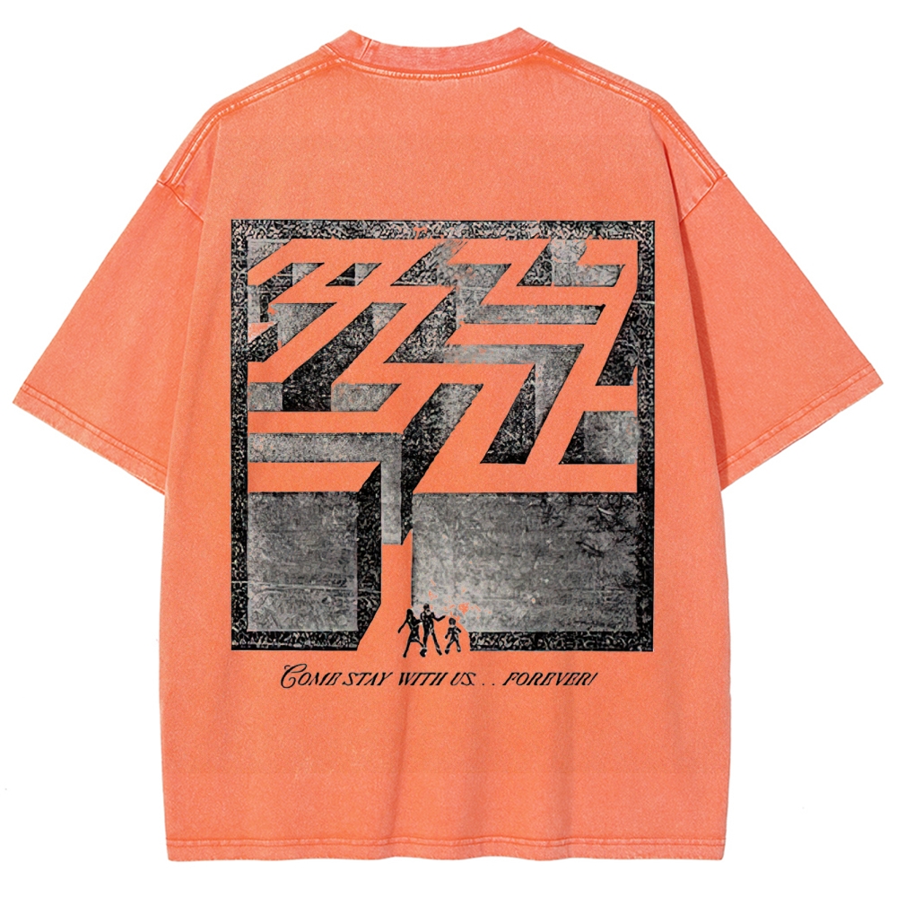 Overlook Hotel Maze & Retro Graphic Washed T-Shirt