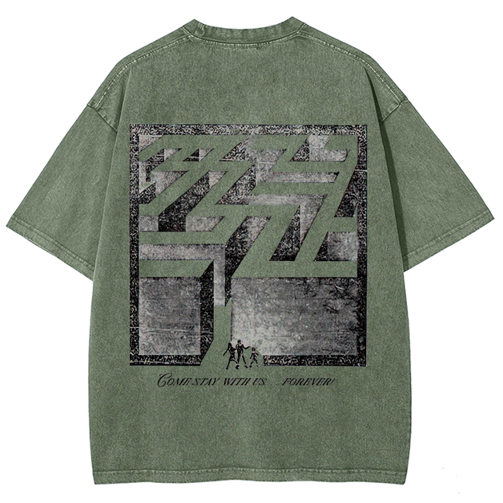 Overlook Hotel Maze & Retro Graphic Washed T-Shirt