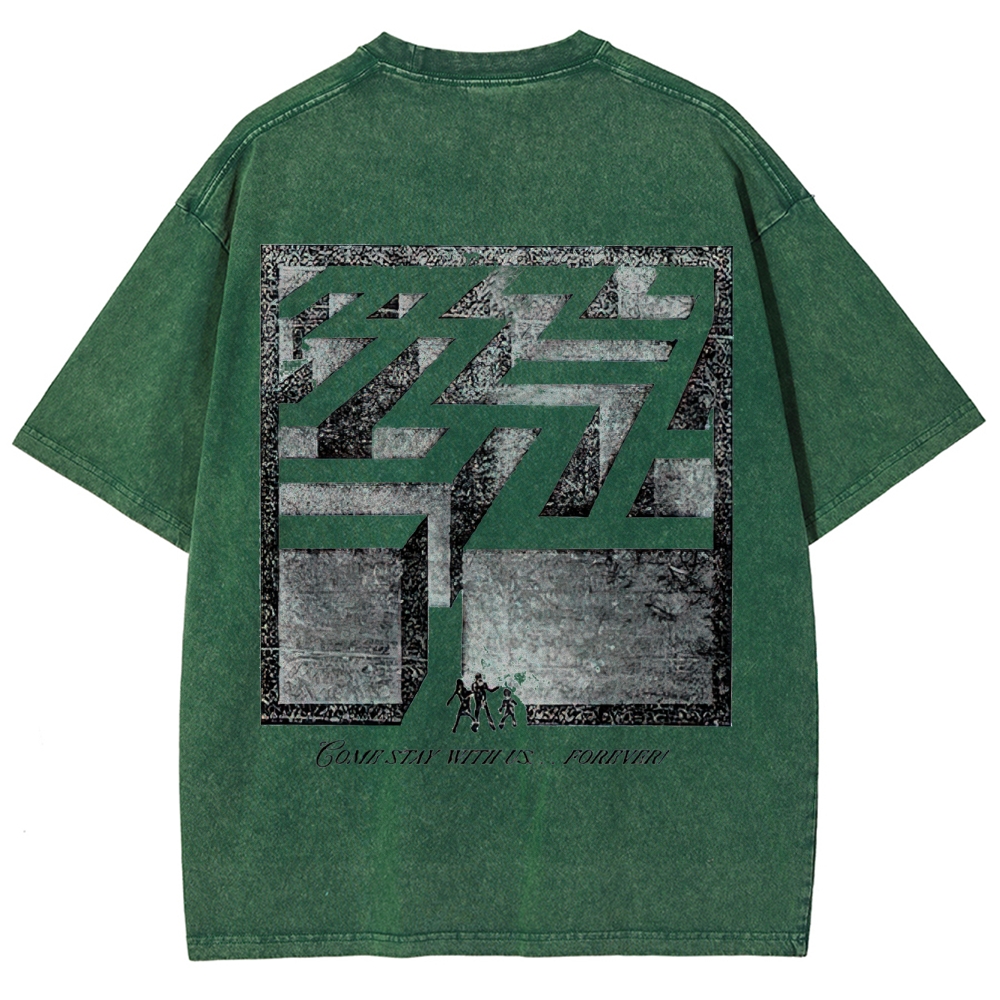 Overlook Hotel Maze & Retro Graphic Washed T-Shirt