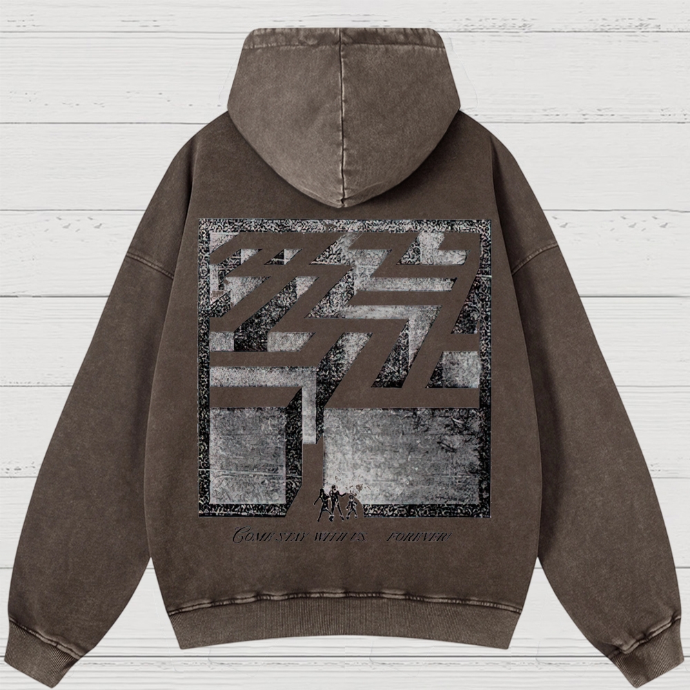 Overlook Hotel Maze & Retro Graphic Washed Hoodies