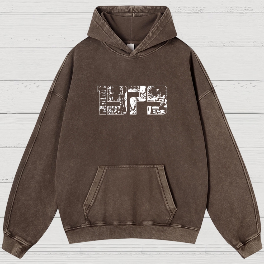 Sci-Fi Horror Japanese Typography Retro Washed Hoodies