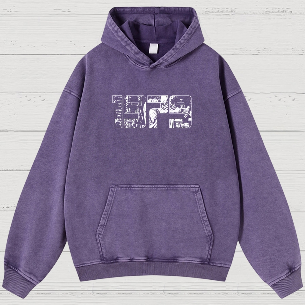 Sci-Fi Horror Japanese Typography Retro Washed Hoodies