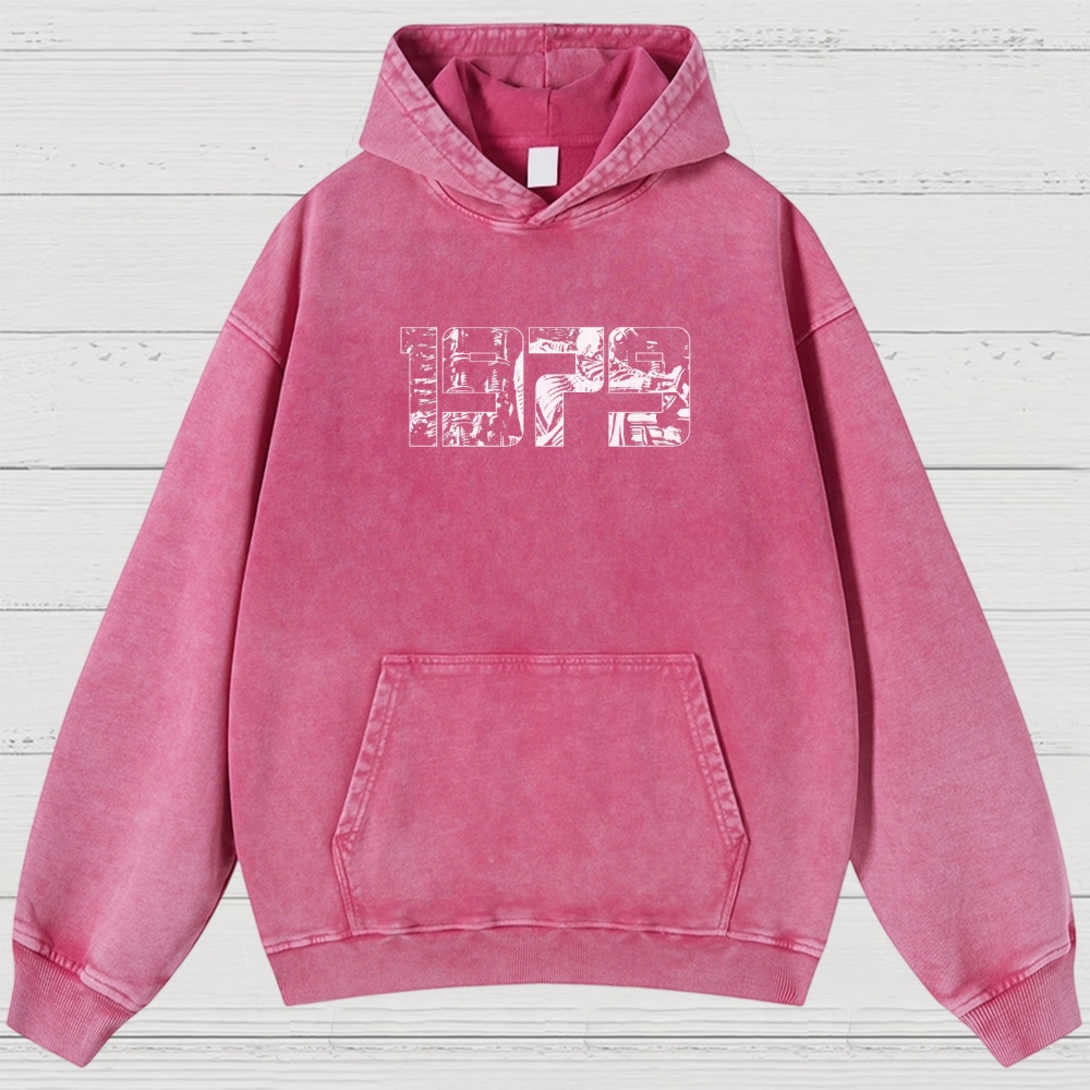 Sci-Fi Horror Japanese Typography Retro Washed Hoodies