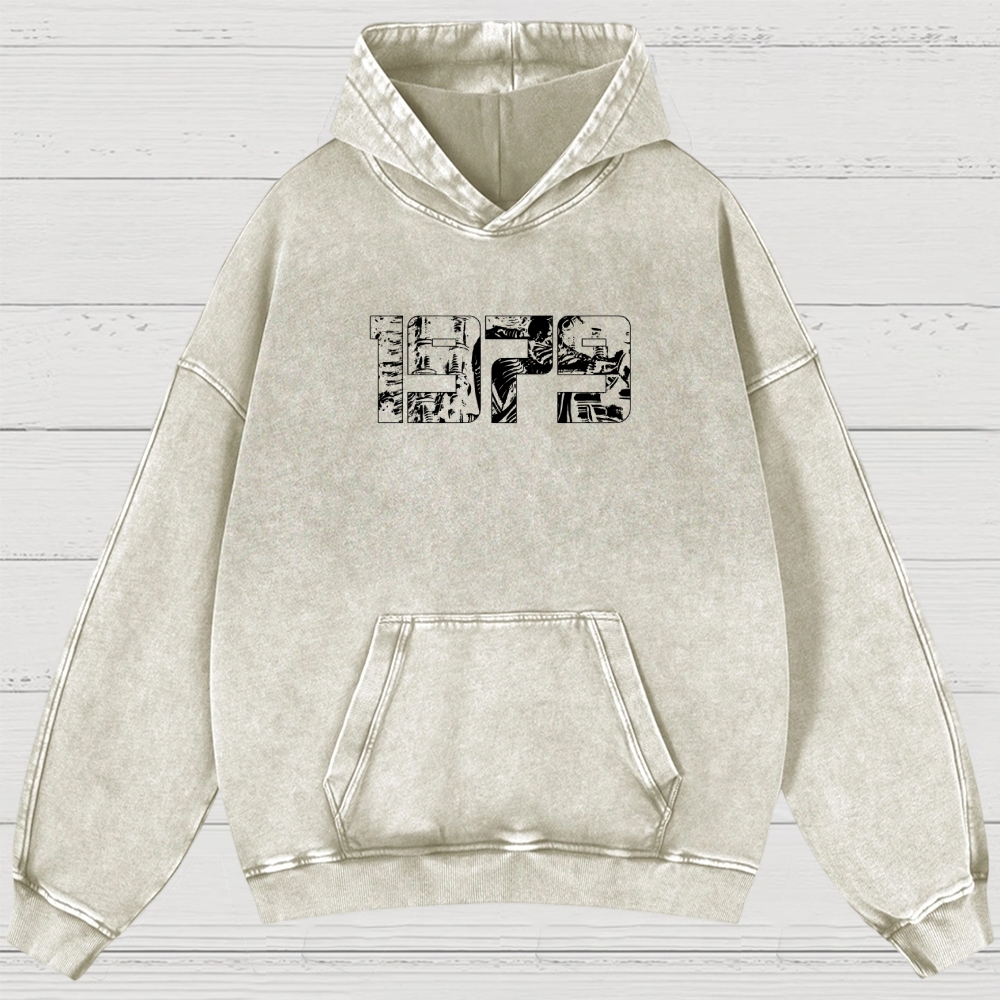 Sci-Fi Horror Japanese Typography Retro Washed Hoodies