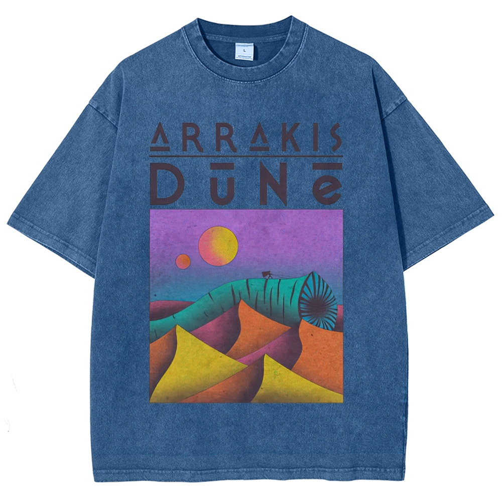 Arrakis Desert & Cosmic Graphic Retro Washed T-Shirt