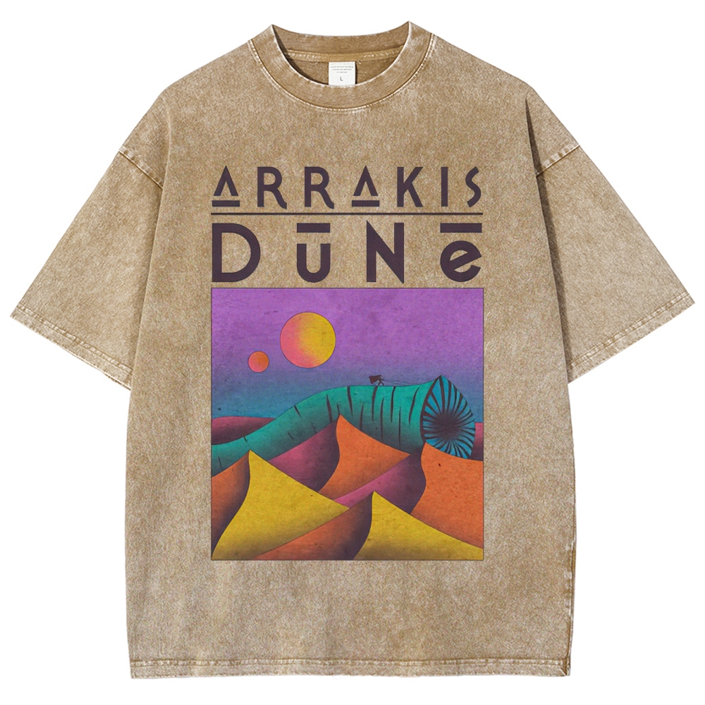 Arrakis Desert & Cosmic Graphic Retro Washed T-Shirt