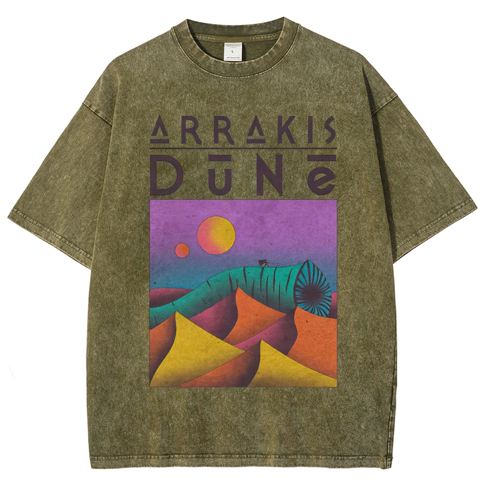 Arrakis Desert & Cosmic Graphic Retro Washed T-Shirt