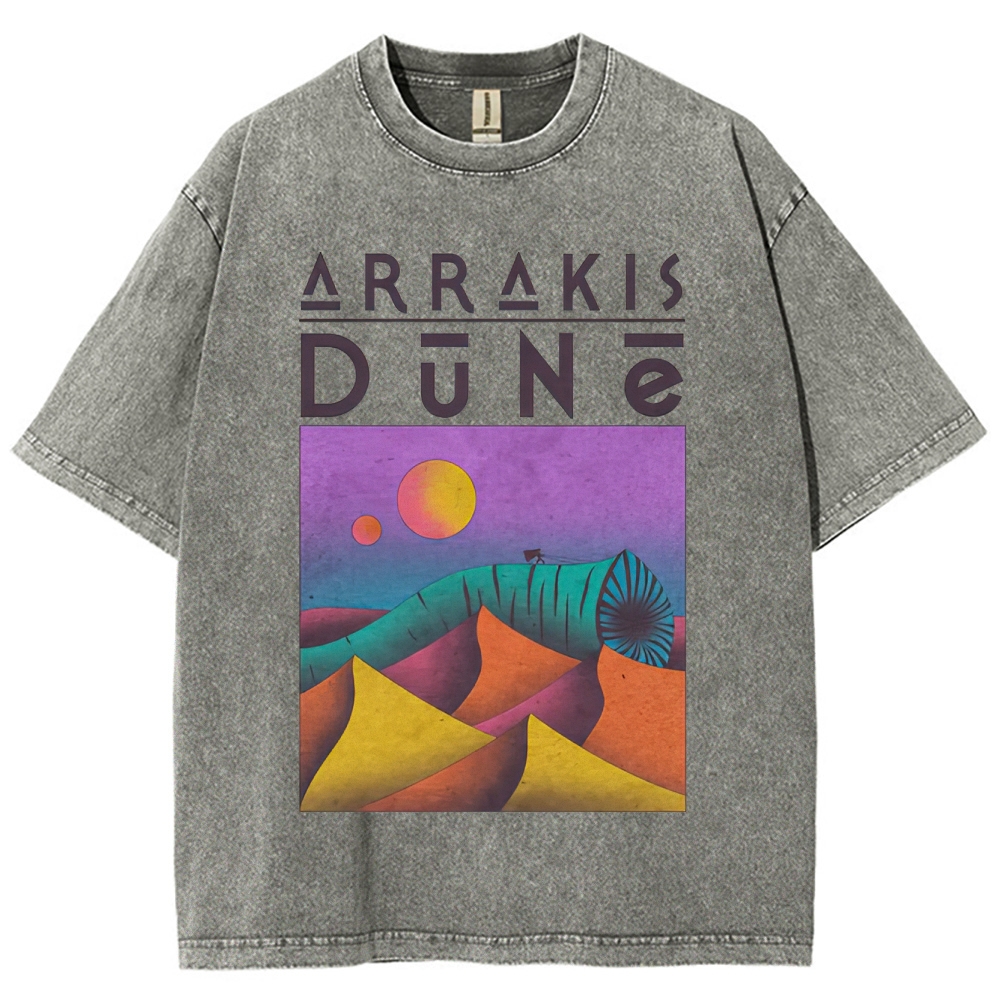 Arrakis Desert & Cosmic Graphic Retro Washed T-Shirt