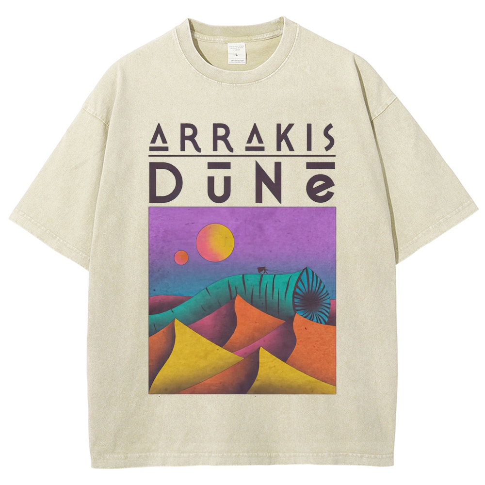 Arrakis Desert & Cosmic Graphic Retro Washed T-Shirt