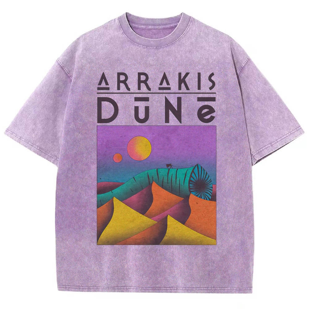 Arrakis Desert & Cosmic Graphic Retro Washed T-Shirt