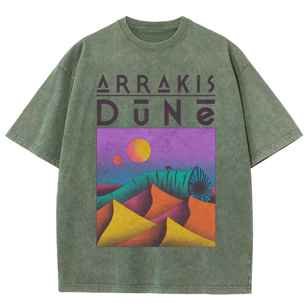 Arrakis Desert & Cosmic Graphic Retro Washed T-Shirt