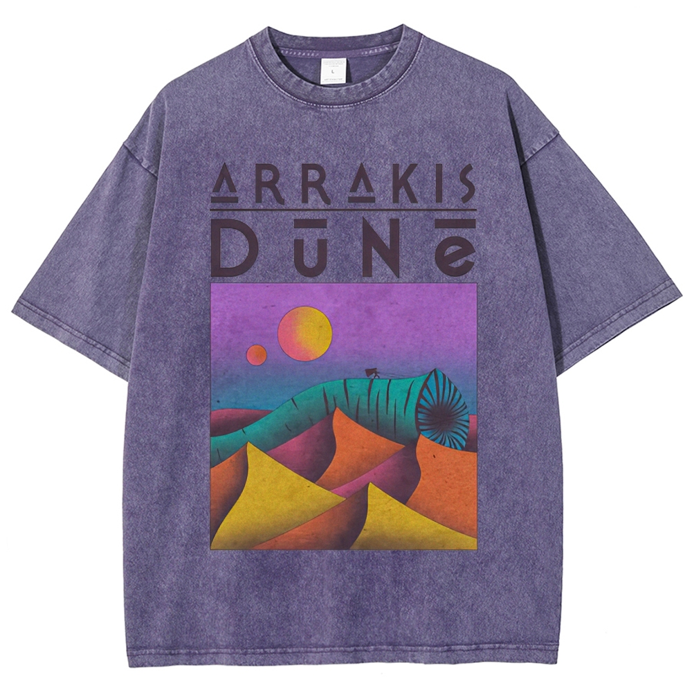 Arrakis Desert & Cosmic Graphic Retro Washed T-Shirt