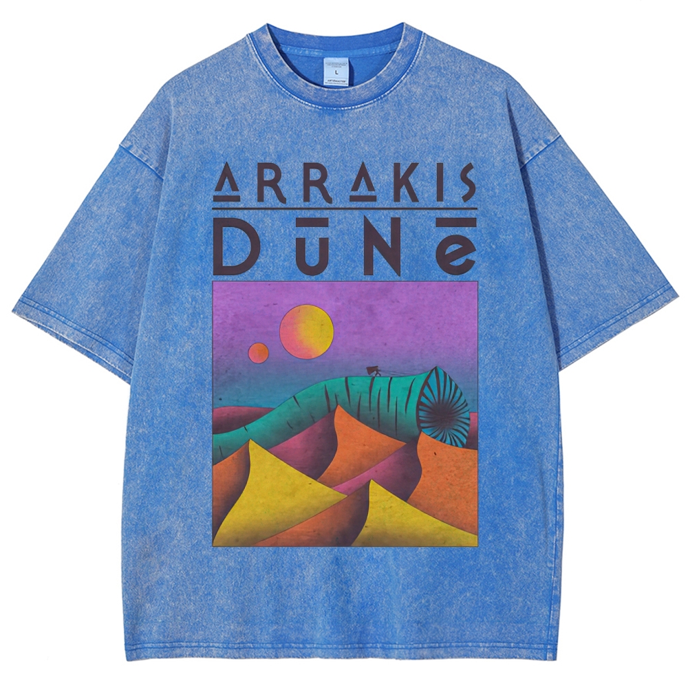 Arrakis Desert & Cosmic Graphic Retro Washed T-Shirt