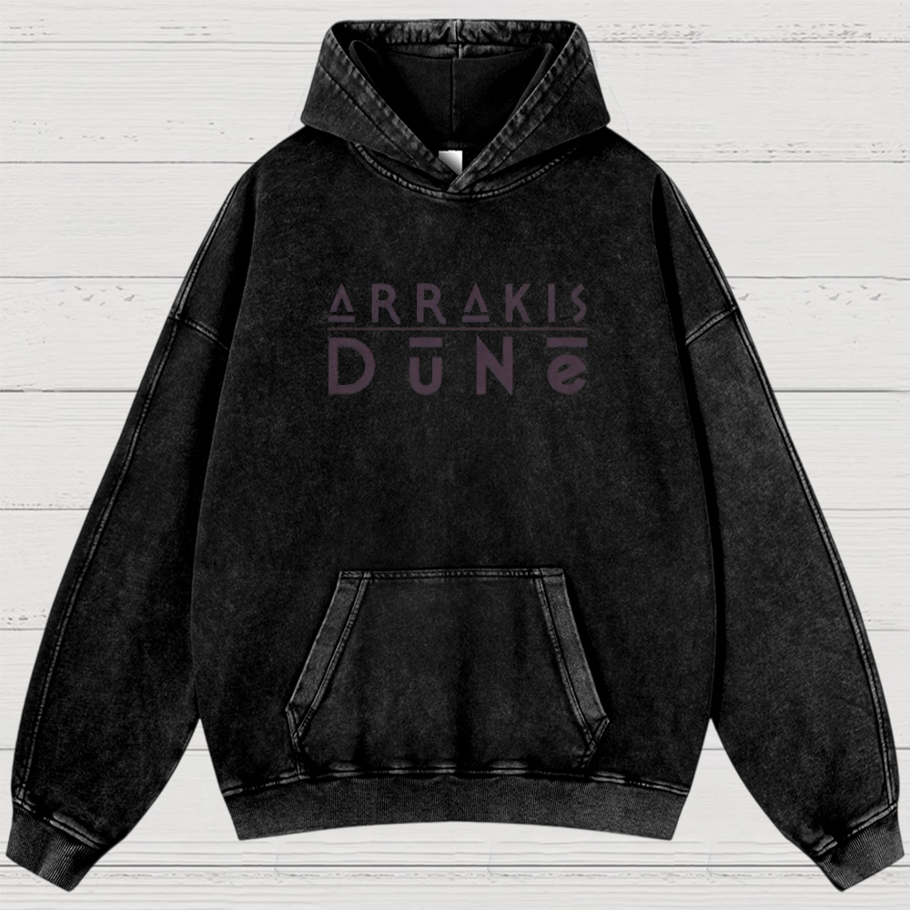 Arrakis Desert & Cosmic Graphic Retro Washed Hoodies