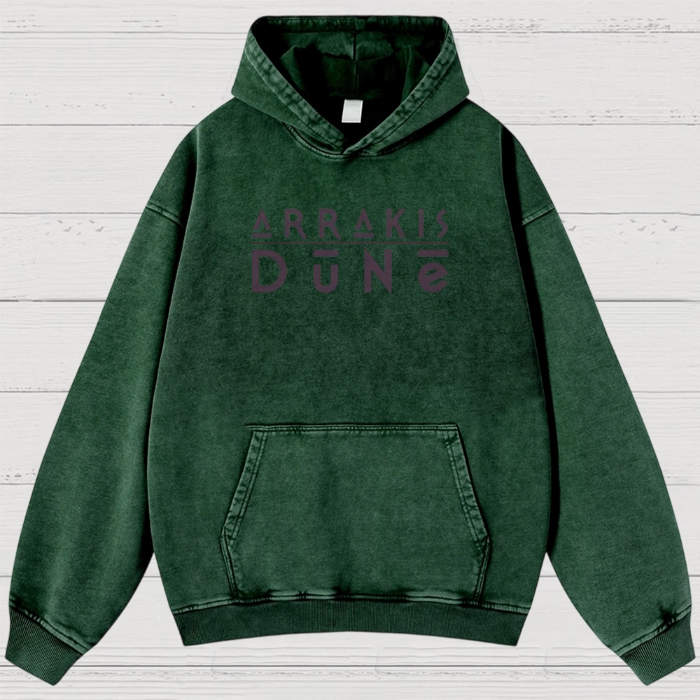 Arrakis Desert & Cosmic Graphic Retro Washed Hoodies
