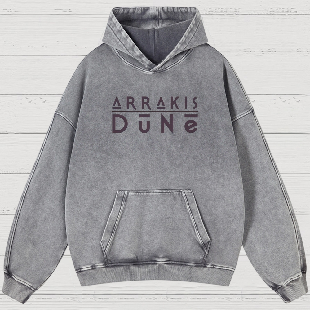 Arrakis Desert & Cosmic Graphic Retro Washed Hoodies