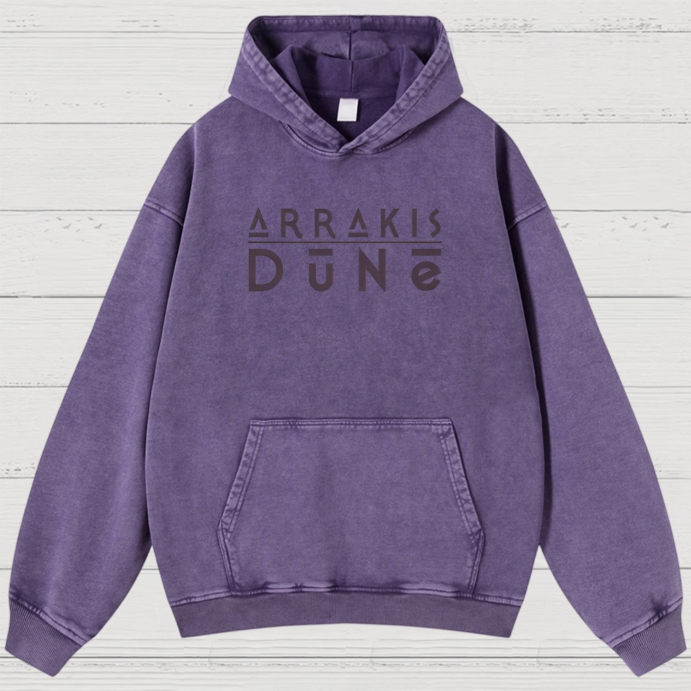 Arrakis Desert & Cosmic Graphic Retro Washed Hoodies