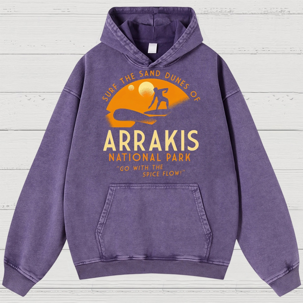 Retro Desert Adventure Parody Washed Hoodies 