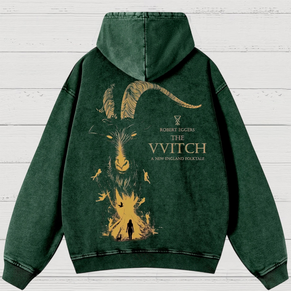 Folk Horror Goat Ritual Washed Hoodies 