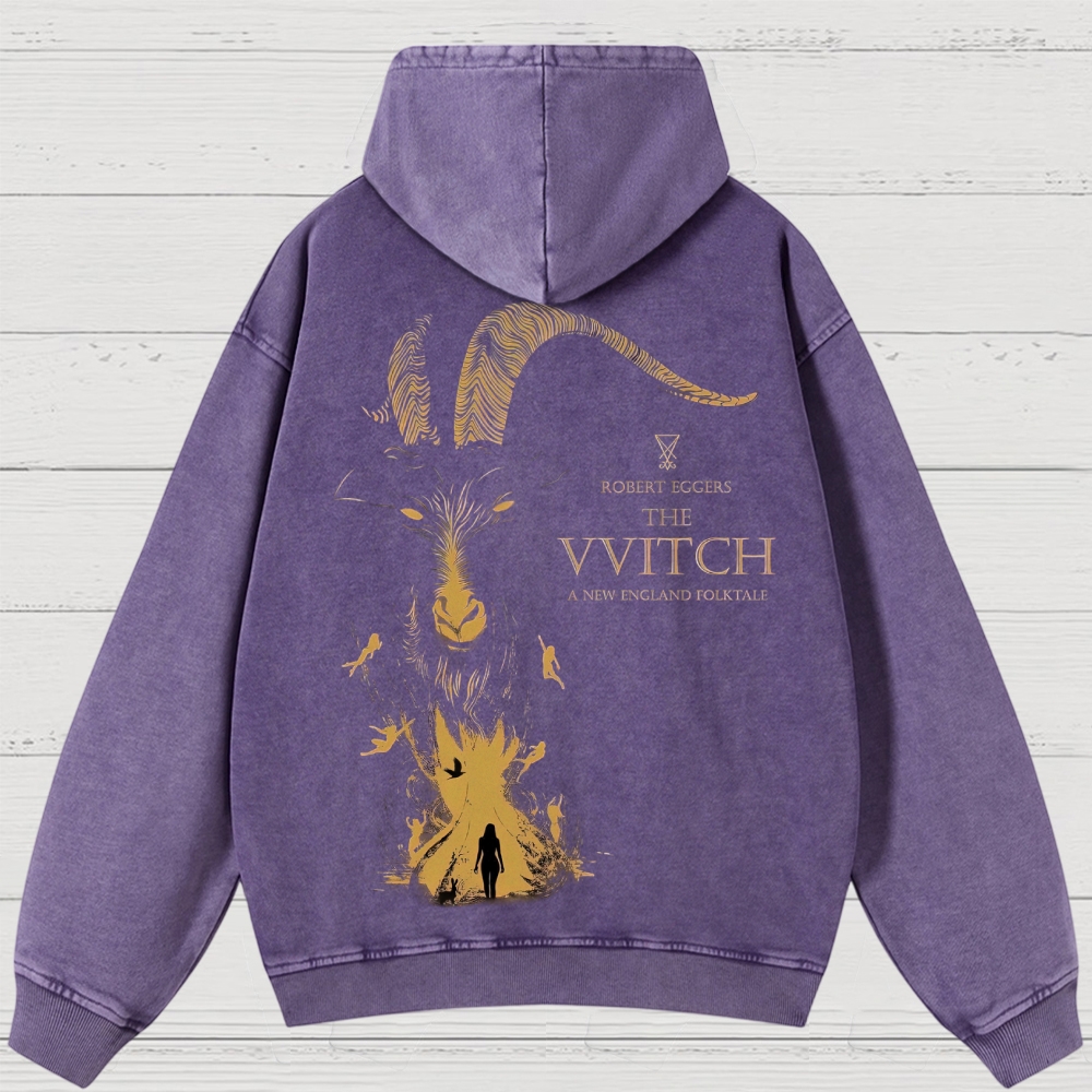 Folk Horror Goat Ritual Washed Hoodies 